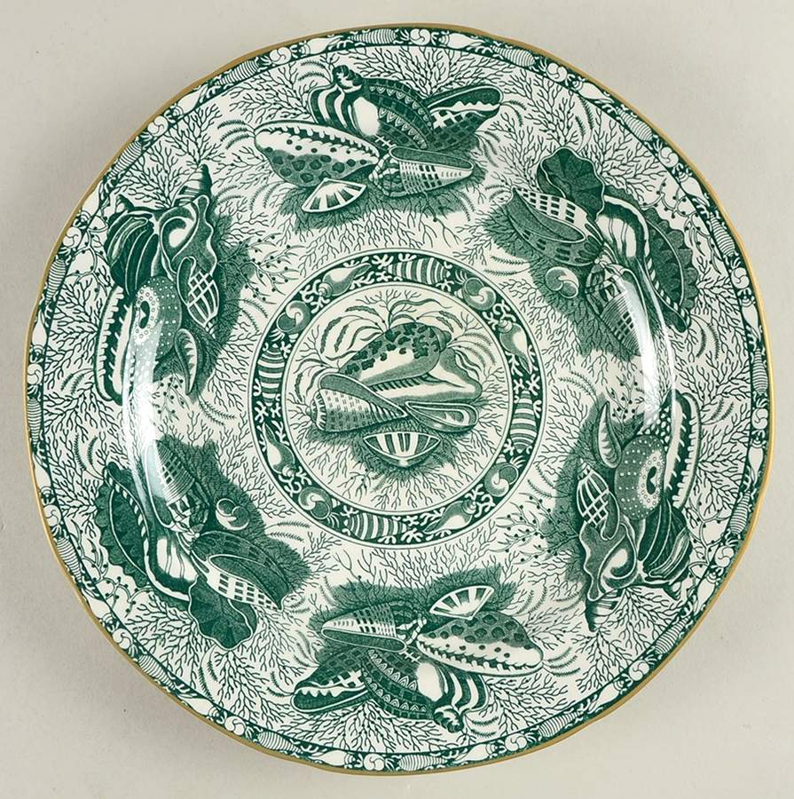 Torquay Green (Yellow Trim) Dinner Plate by Mottahedeh-1