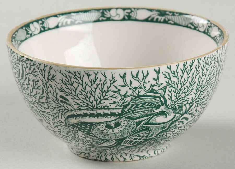 Torquay Green (Yellow Trim) Open Sugar Bowl by Mottahedeh-1