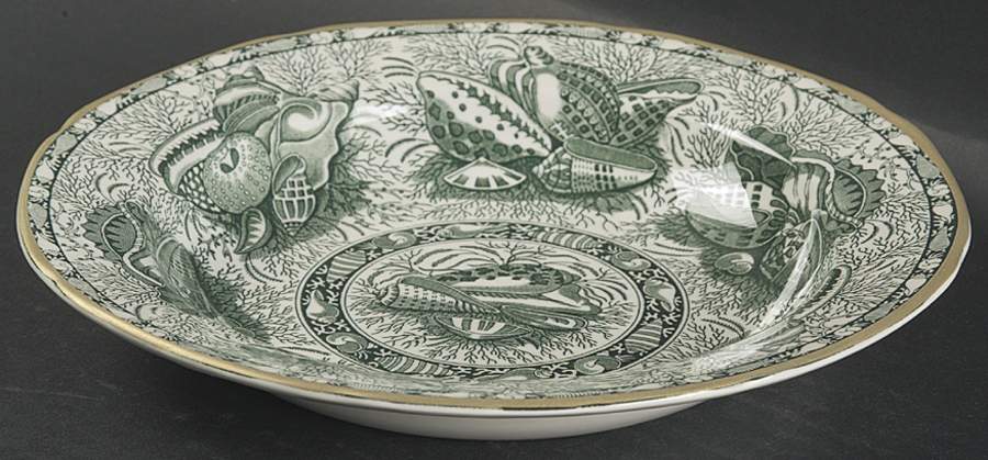 Torquay Green (Yellow Trim) Rim Soup Bowl by Mottahedeh-1