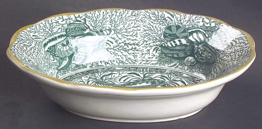 Torquay Green (Yellow Trim) Soap Dish by Mottahedeh-1