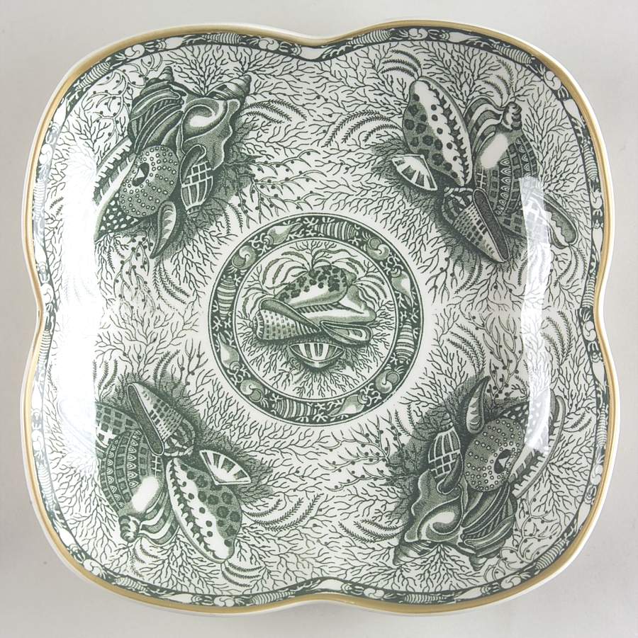 Torquay Green (Yellow Trim) 7" Clover Dish by Mottahedeh-1