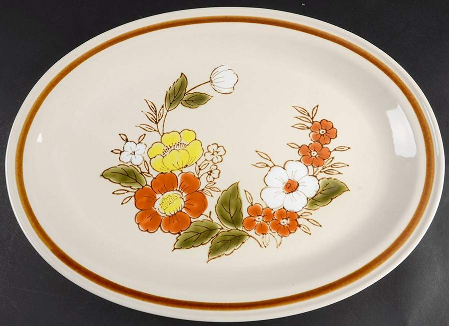 Trellis Blossom 16" Oval Serving Platter by Mountain Wood-1