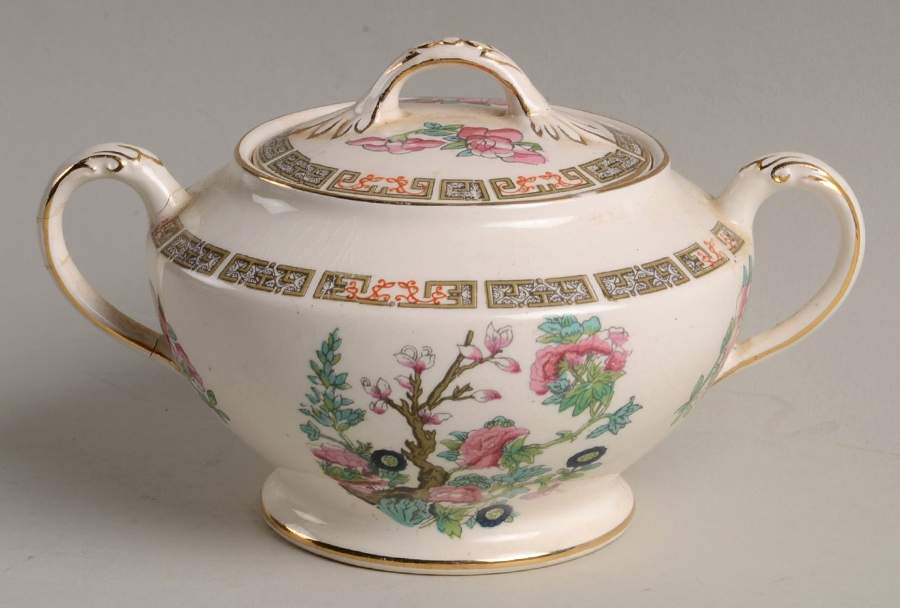 Indian Tree Sugar Bowl & Lid by Morley Fox & Company-1