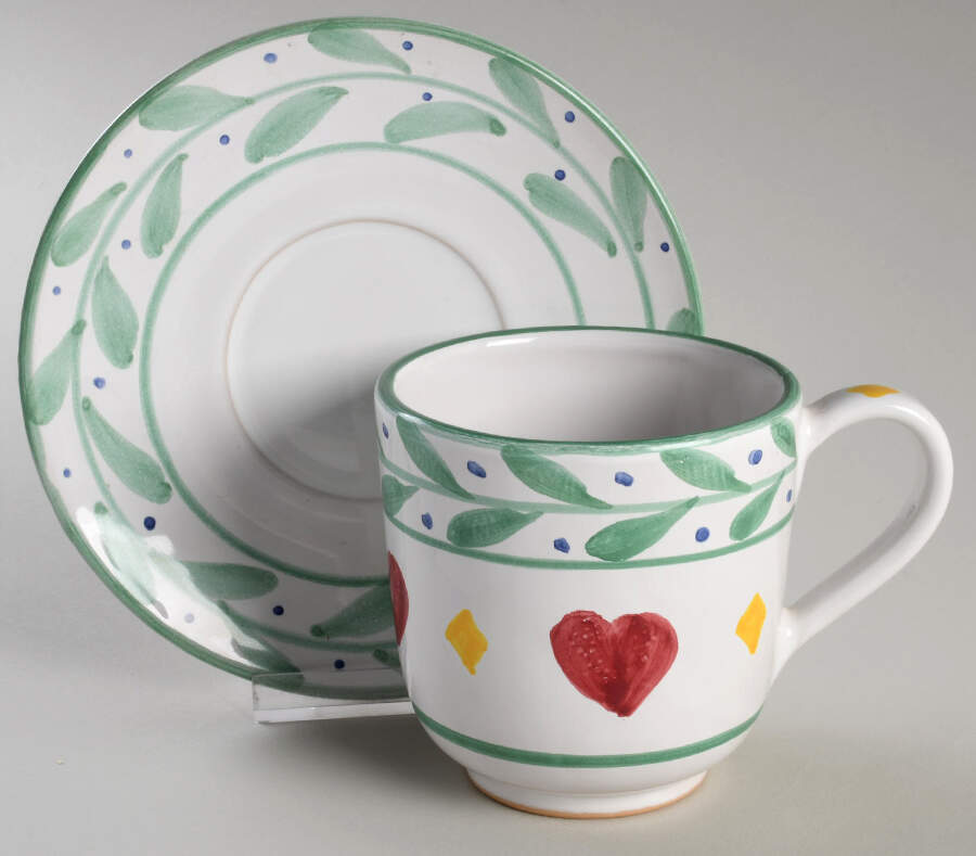 Quilt Americana Flat Cup & Saucer Set by Mesa Intl-1