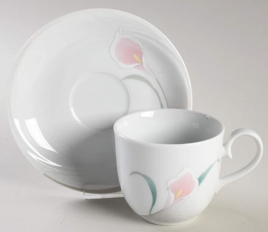 Ballerina Grey Flat Cup & Saucer Set by MSC-1