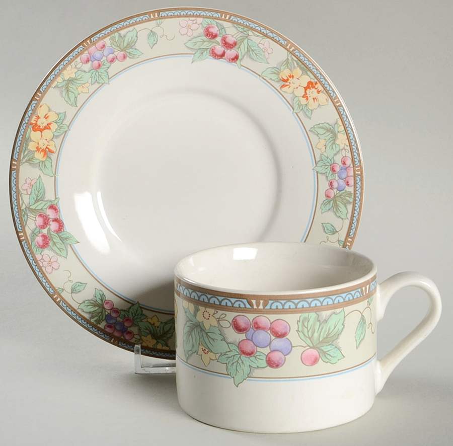 Blossom Flat Cup & Saucer Set by Misono-1
