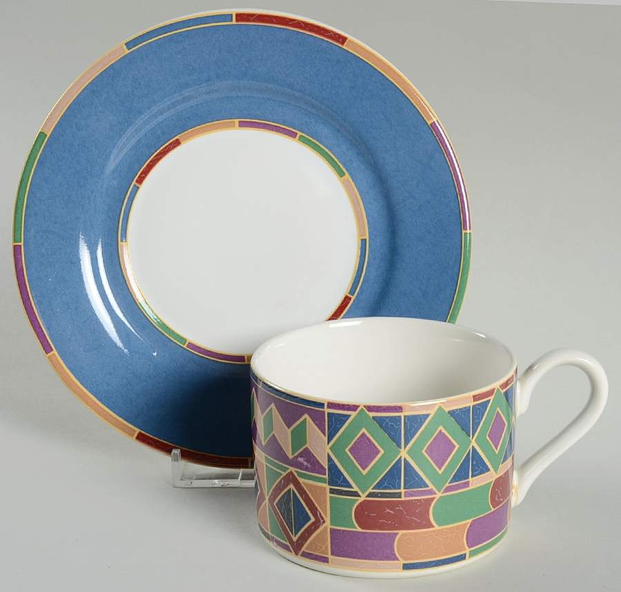 Mirage Flat Cup & Saucer Set by Misono-1