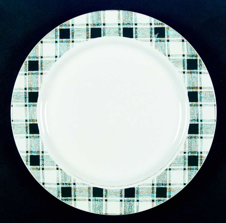 Checks Green Dinner Plate by Market Square-1