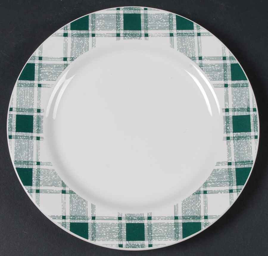 Checks Green Salad Plate by Market Square-1