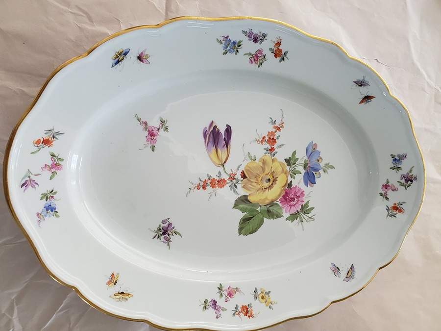 220110 11" Oval Serving Platter by Meissen (Germany)-1