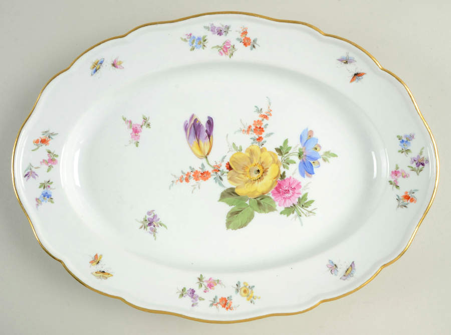 220110 13" Oval Serving Platter by Meissen (Germany)-1