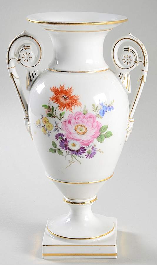 220110 9" Urn Shaped Vase by Meissen (Germany)-1