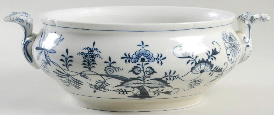 Blue Onion (Oval Backstamp) Oval Tureen No Lid by Meissen (Germany)-1