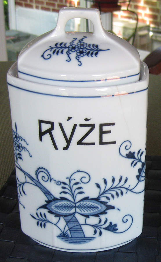 Blue Onion (Oval Backstamp) Rice Canister & Lid by Meissen (Germany)-1