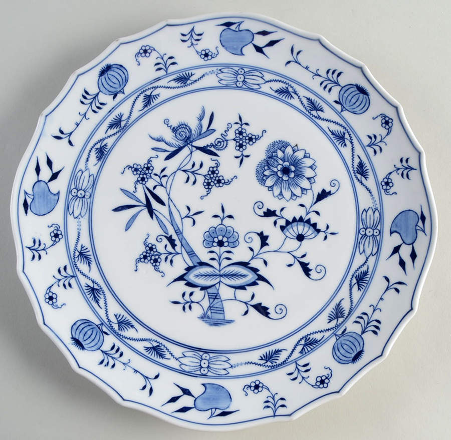 Blue Onion (Oval Backstamp) 12" Chop Plate (Round Platter) by Meissen (Germany)-1