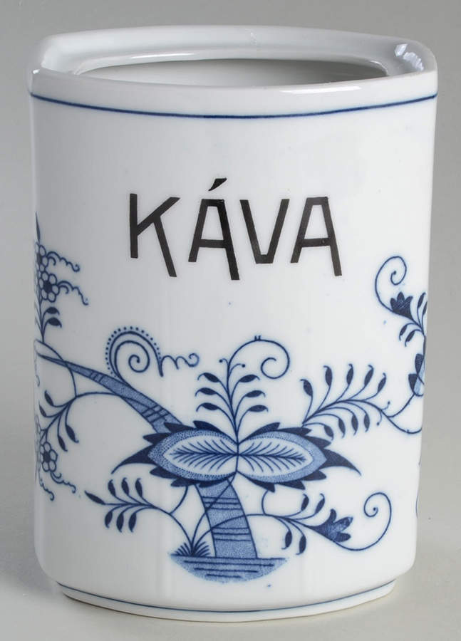 Blue Onion (Oval Backstamp) Coffee Canister No Lid by Meissen (Germany)-1