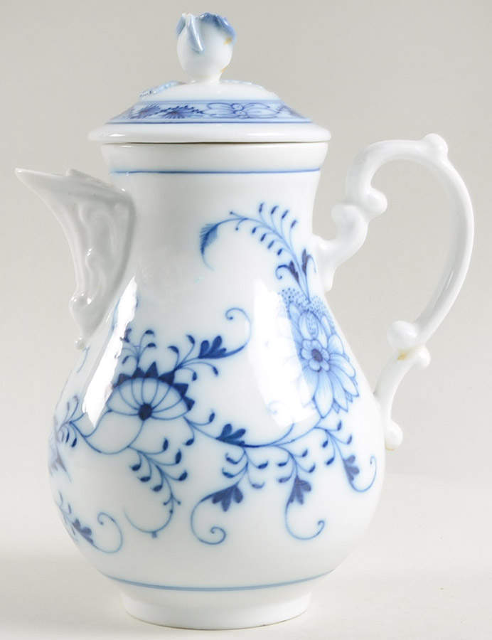 Blue Onion (Oval Backstamp) Mini Coffee Pot No Lid by Meissen (Germany)-1