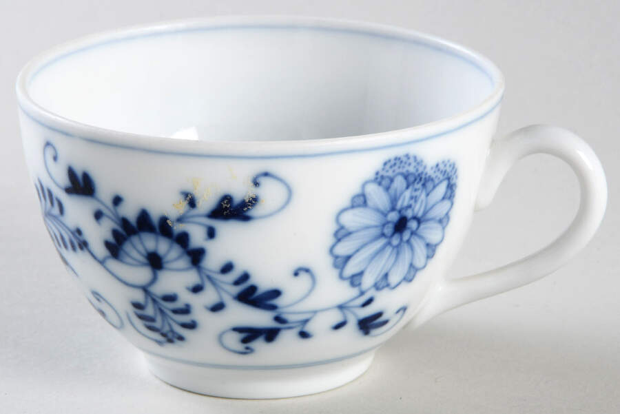 Blue Onion (Oval Backstamp) Flat Cup by Meissen (Germany)-1