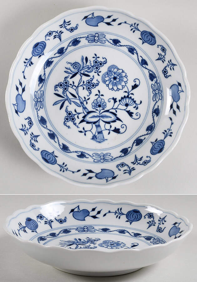 Blue Onion (Oval Backstamp) 9" Round Vegetable Bowl by Meissen (Germany)-1