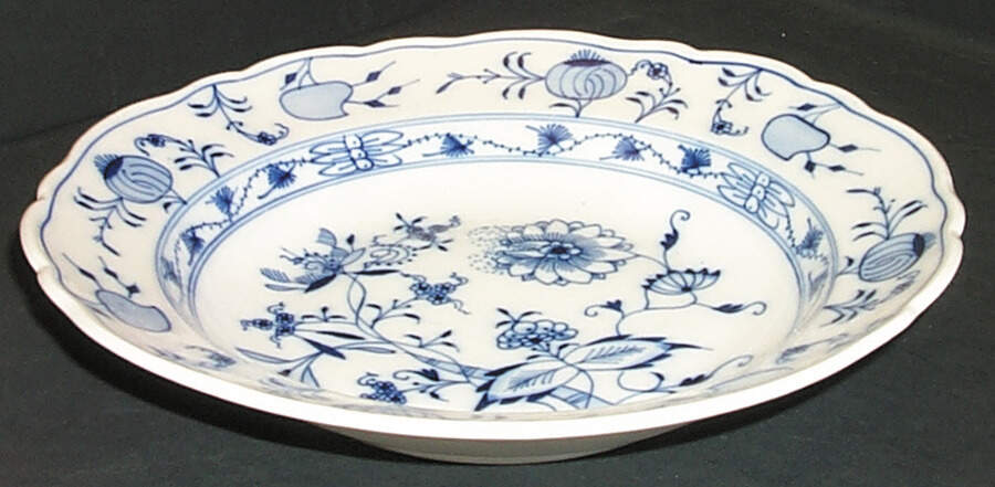 Blue Onion (Oval Backstamp) Large Rim Soup Bowl by Meissen (Germany)-1