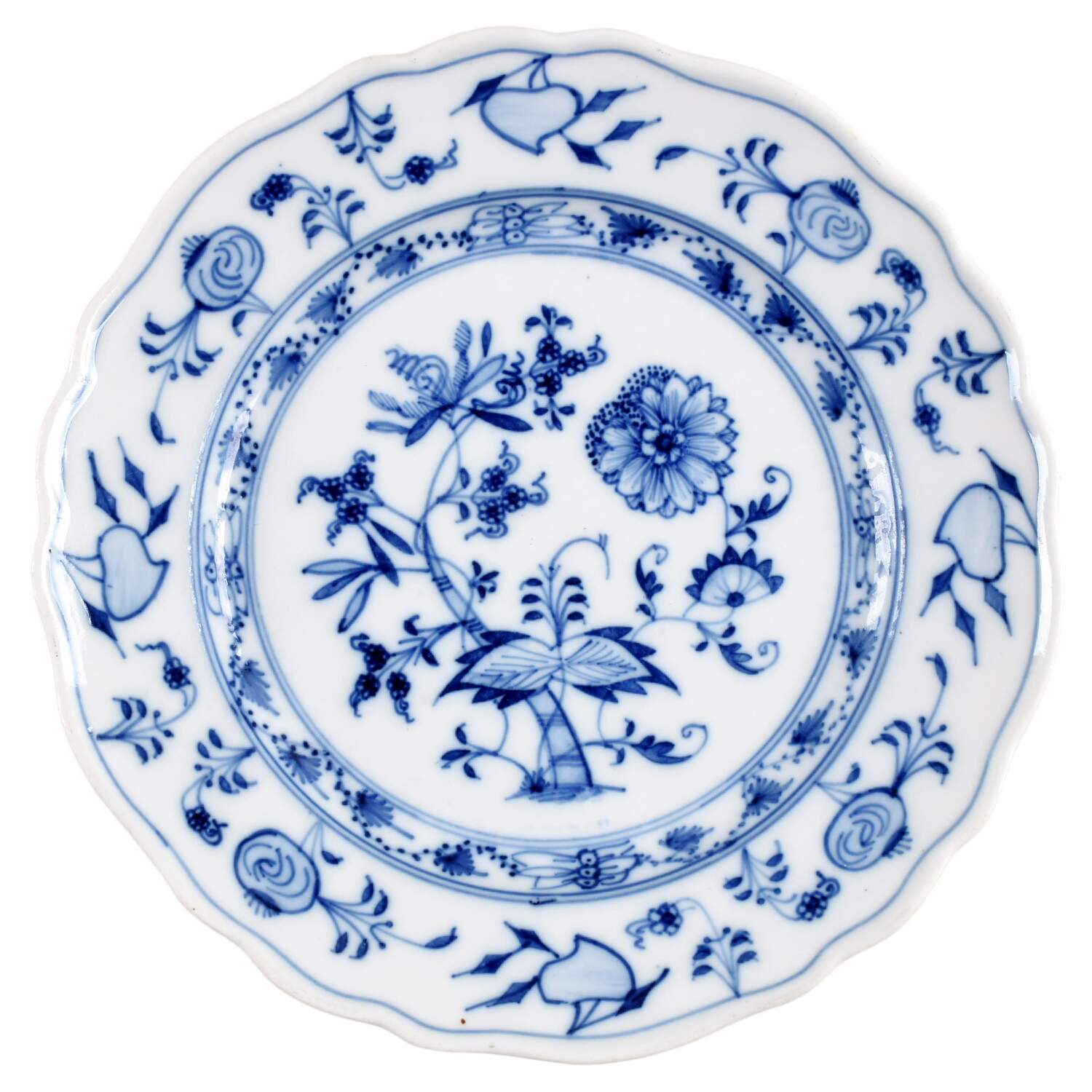 Blue Onion (Oval Backstamp) Salad Plate by Meissen (Germany)-1