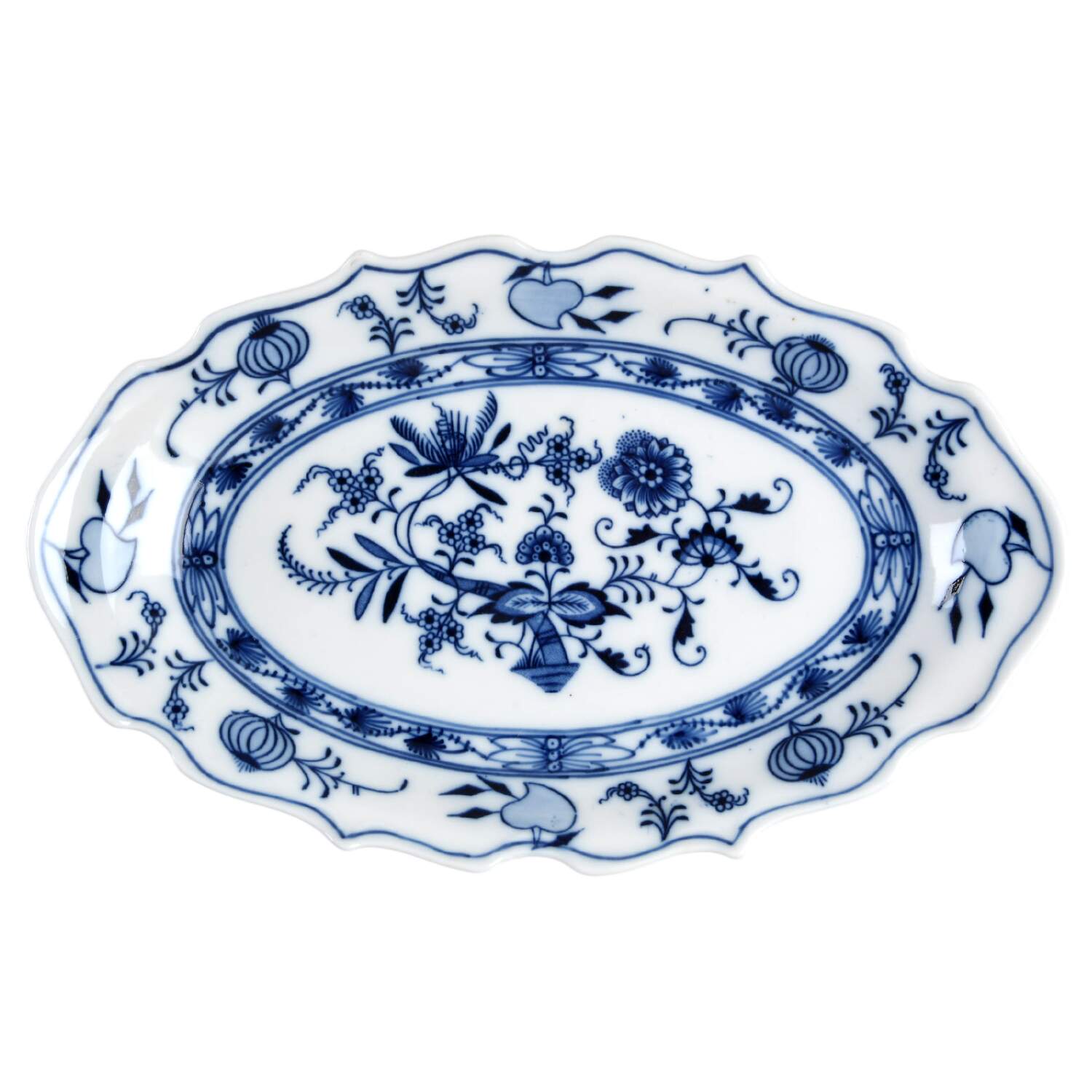 Blue Onion (Oval Backstamp) Relish by Meissen (Germany)-1