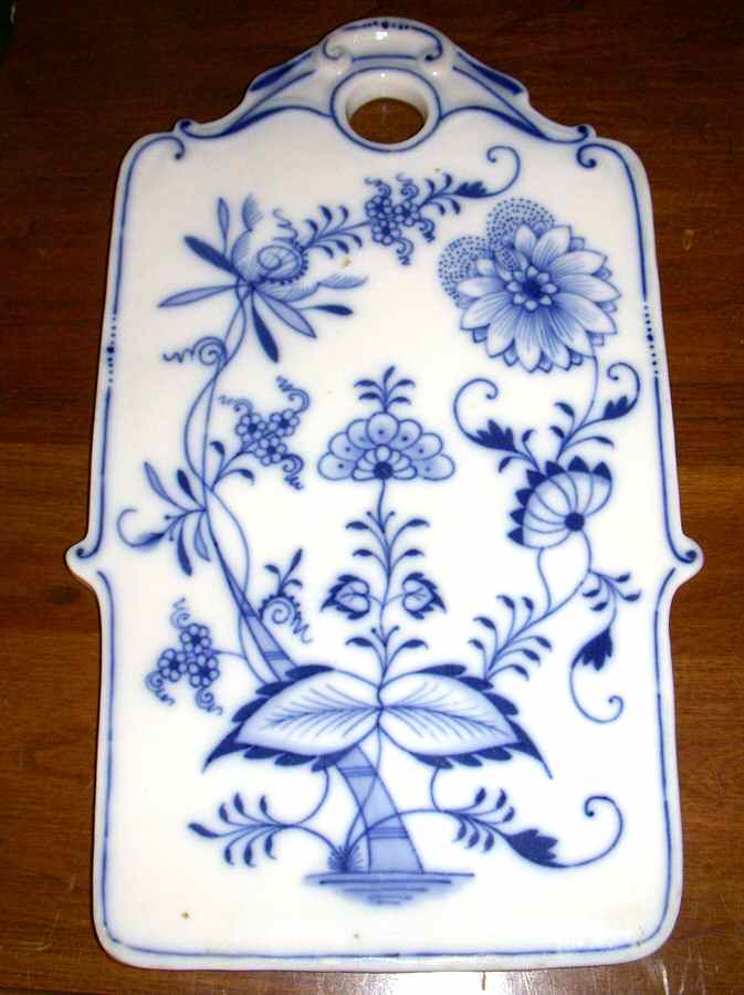 Blue Onion (Oval Backstamp) Cheese and Cracker Board by Meissen (Germany)-1