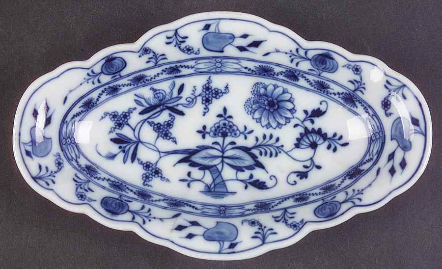 Blue Onion (Oval Backstamp) Relish by Meissen (Germany)-1