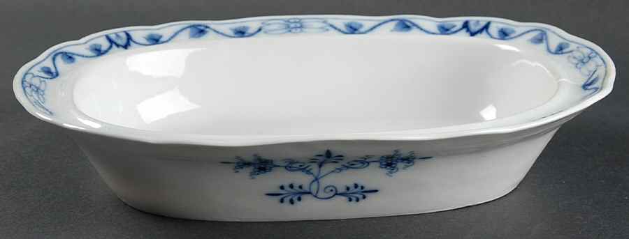 Blue Onion (Oval Backstamp) Rectangular Vegetable No Lid by Meissen (Germany)-1