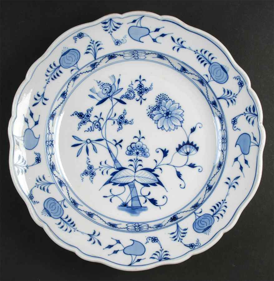 Blue Onion (Oval Backstamp) 13" Chop Plate (Round Platter) by Meissen (Germany)-1