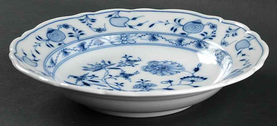 Blue Onion (Oval Backstamp) Large Rim Soup Bowl by Meissen (Germany)-1