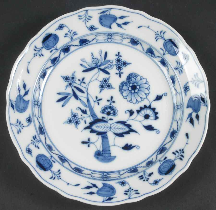 Blue Onion (Oval Backstamp) Luncheon Plate by Meissen (Germany)-1