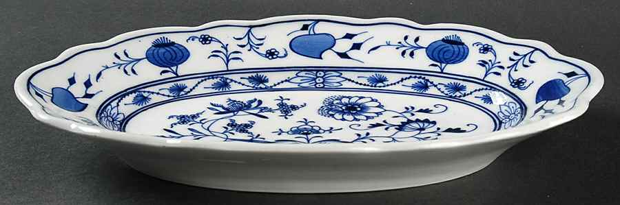 Blue Onion (Oval Backstamp) Relish by Meissen (Germany)-1