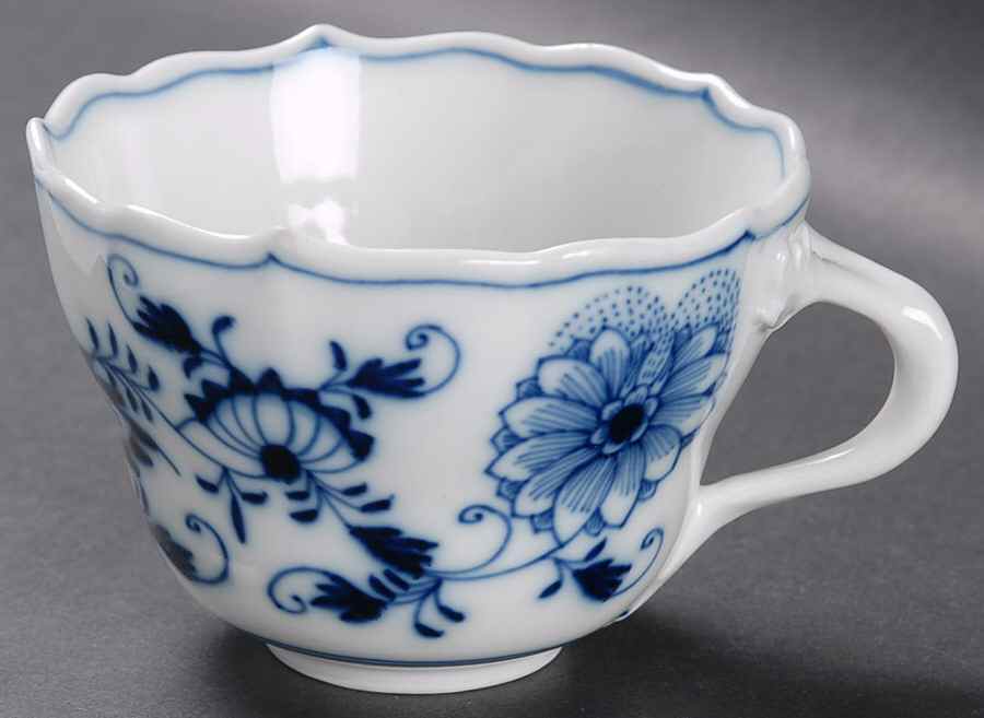 Blue Onion (Oval Backstamp) Flat Cup by Meissen (Germany)-1