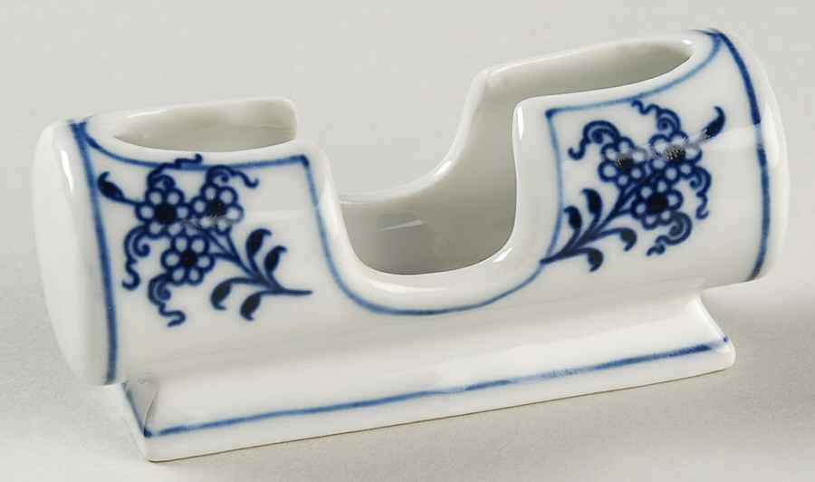 Blue Onion (Oval Backstamp) Toothpick Holder by Meissen (Germany)-1