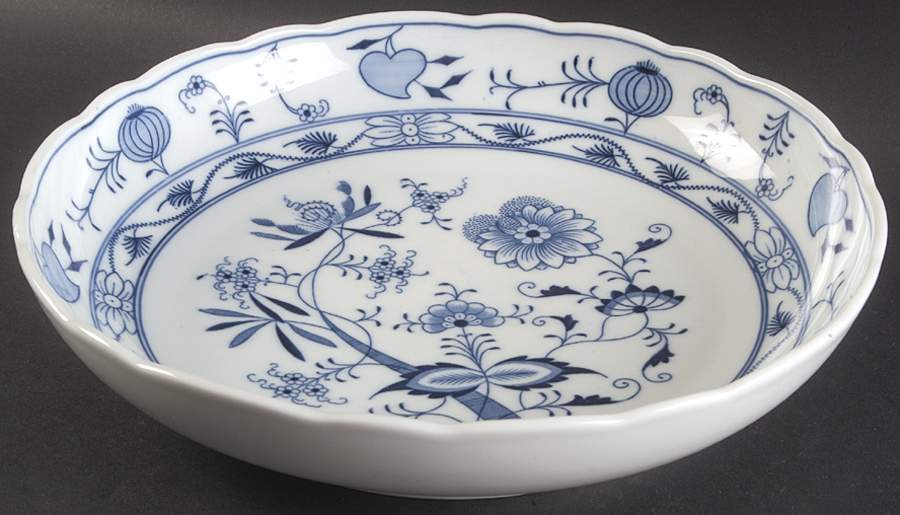 Blue Onion (Oval Backstamp) 11" Round Vegetable Bowl by Meissen (Germany)-1