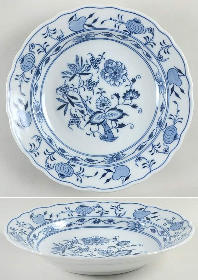 Blue Onion (Oval Backstamp) Large Rim Soup Bowl by Meissen (Germany)-1