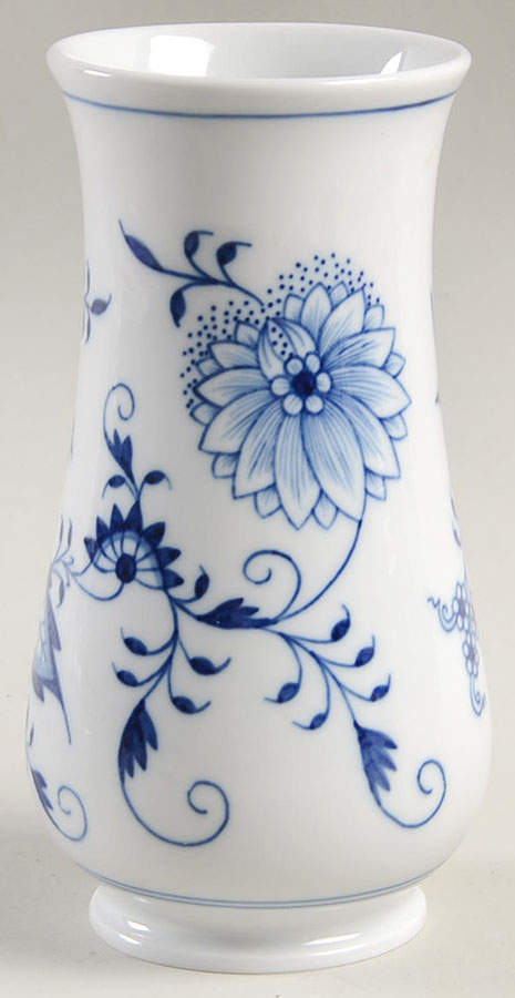 Blue Onion ("Sword" Backstamp) 5" Vase by Meissen (Germany)-1