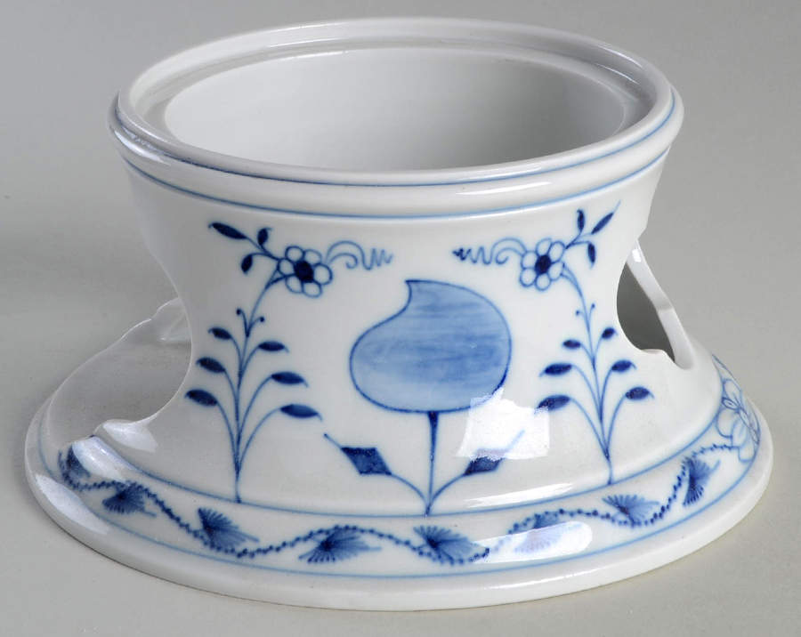 Blue Onion ("Sword" Backstamp) Warmer Stand (China) No Metal Top by Meissen (Germany)-1