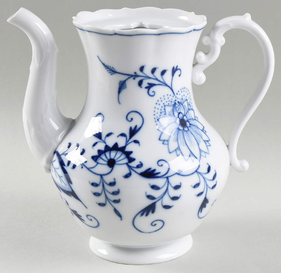 Blue Onion ("Sword" Backstamp) Small Coffee Pot No Lid by Meissen (Germany)-1