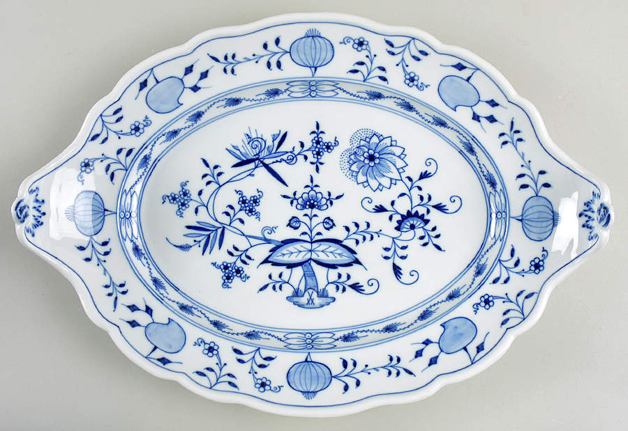 Blue Onion ("Sword" Backstamp) Underplate for Oval Tureen by Meissen (Germany)-1