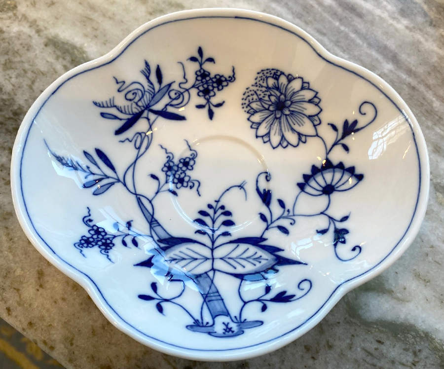 Blue Onion ("Sword" Backstamp) Saucer for Flat Cup by Meissen (Germany)-1