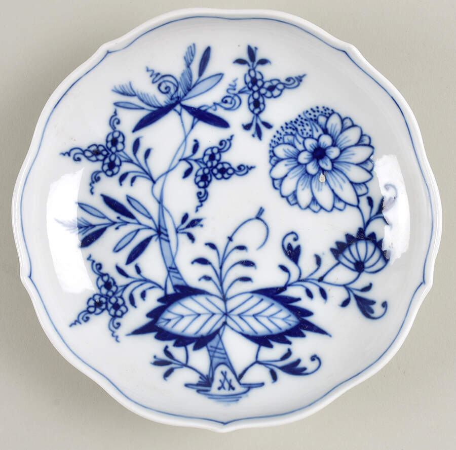 Blue Onion ("Sword" Backstamp) Saucer for Oversized Cup by Meissen (Germany)-1