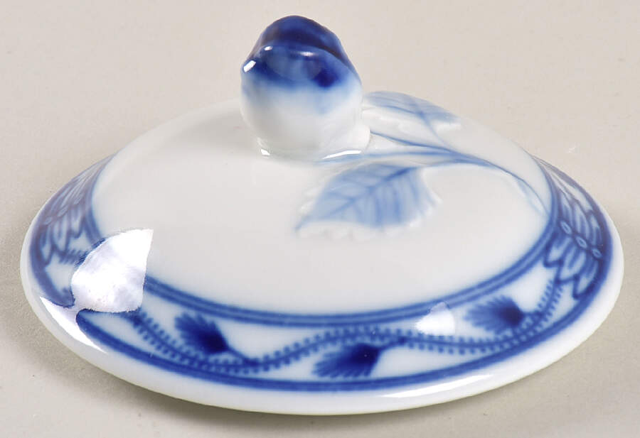 Blue Onion ("Sword" Backstamp) Lid for Mini Sugar Bowl by Meissen (Germany)-1
