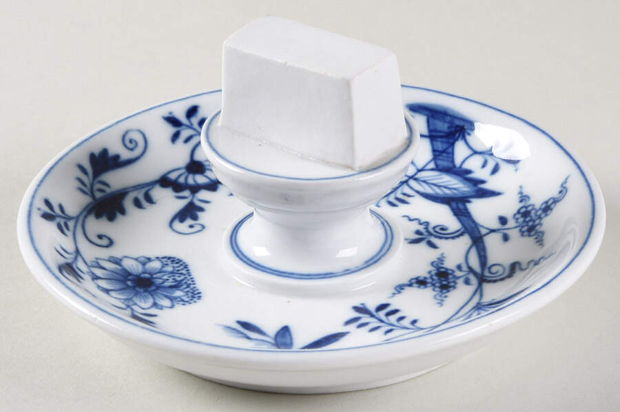 Blue Onion ("Sword" Backstamp) Match Striker by Meissen (Germany)-1