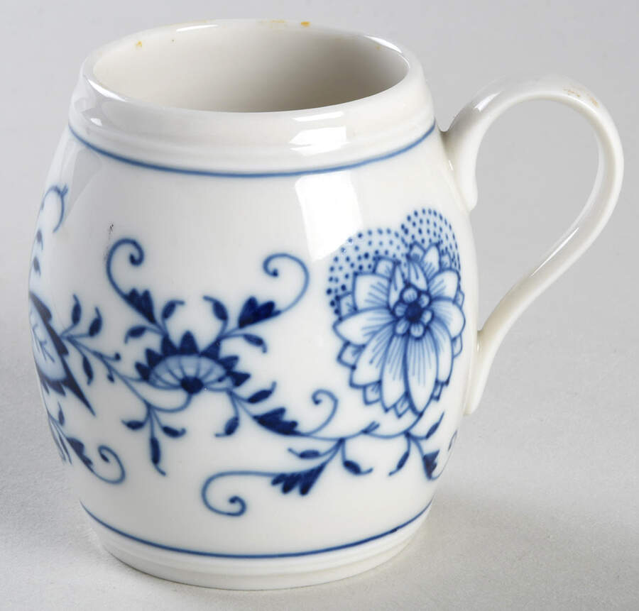 Blue Onion ("Sword" Backstamp) Mustard Jar No Lid by Meissen (Germany)-1
