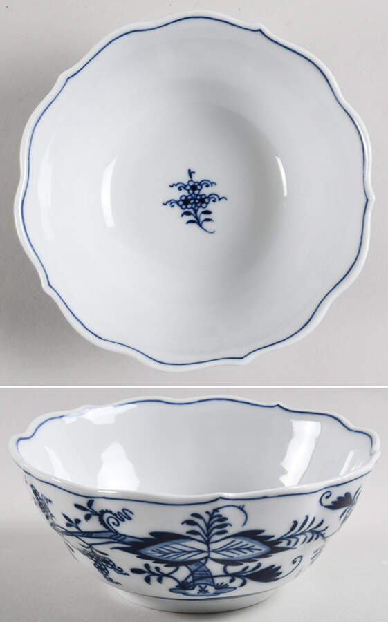 Blue Onion ("Sword" Backstamp) 6" Round Vegetable Bowl by Meissen (Germany)-1