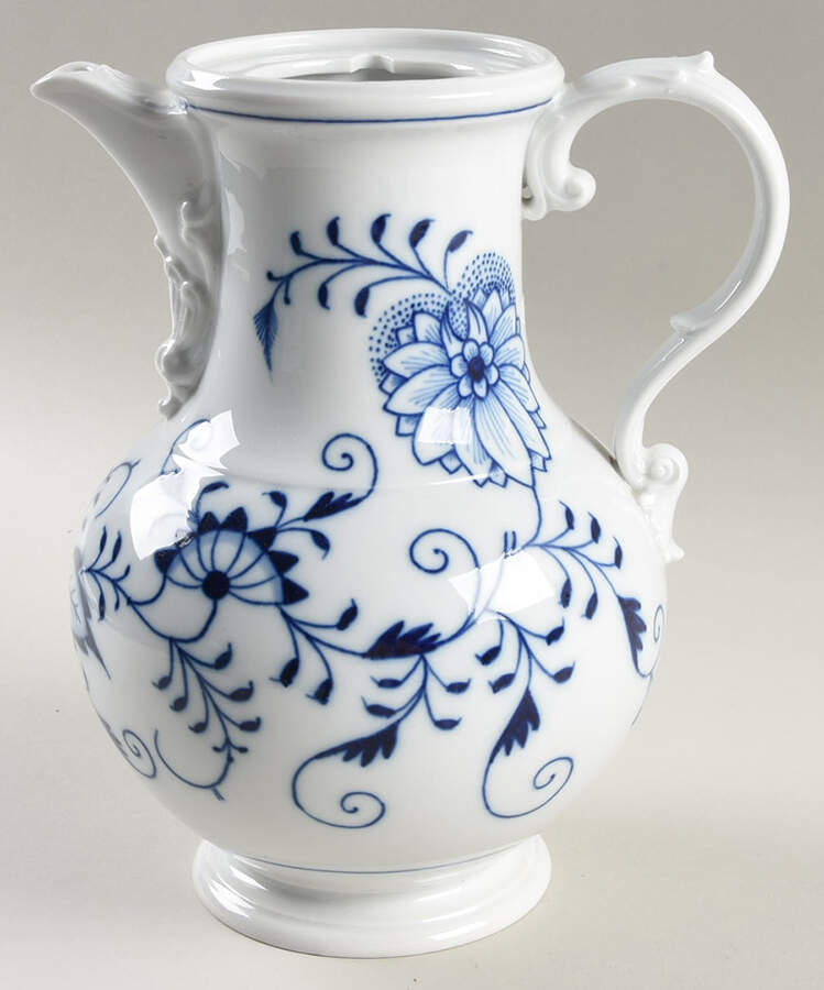 Blue Onion ("Sword" Backstamp) Coffee Pot No Lid by Meissen (Germany)-1
