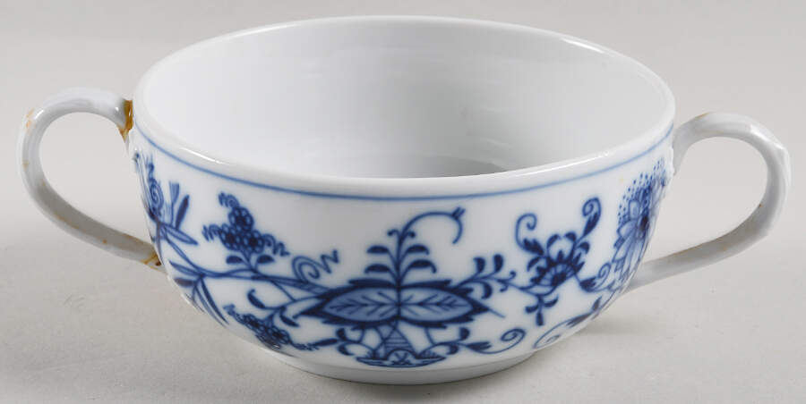 Blue Onion ("Sword" Backstamp) Cream Soup Bowl No Lid by Meissen (Germany)-1