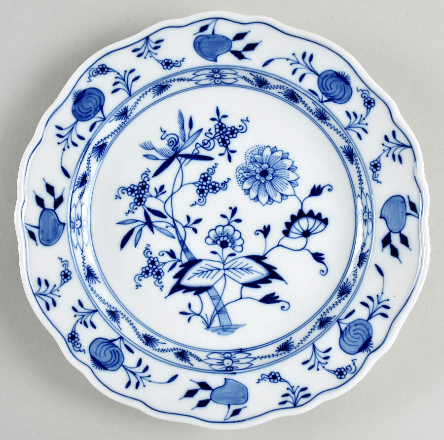 Blue Onion ("Sword" Backstamp) Salad Plate by Meissen (Germany)-1